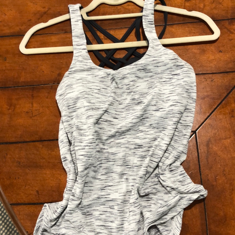Lulu Lemon Sports Bra with attached scoop back tank.